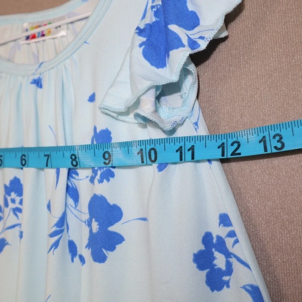 Dot Dot Smile Little Girls Swing Dress - Blue Flowers - Size 3/4‎